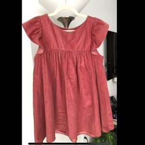 Hatch Maternity Corduroy Top in Rose